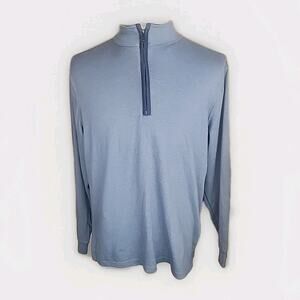 The Normal Brand Puremeso Weekend Quarter Zip Sweater Mens Large Pullover Blue